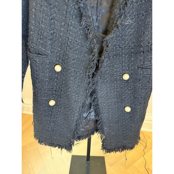 Zara - Black tweed coat with pearls - 	Womens XS - Picture 2 of 7